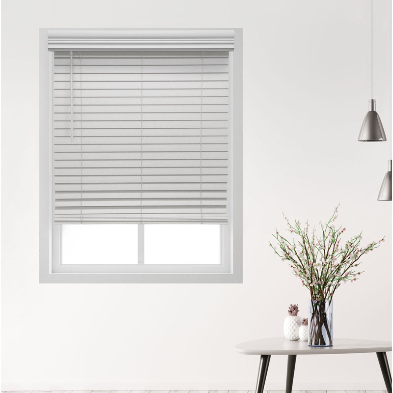 2.5 ” Room Darkening Cordless Faux Wood Blind Symple Stuff Color/Finish: White Length: 48″, Width: 41″