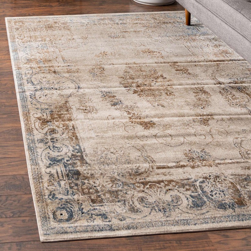 Arlindo Oriental Beige/Brown/Gray/Blue Area Rug Lark Manor Rug Size: Rectangle 7’10” x 11′
