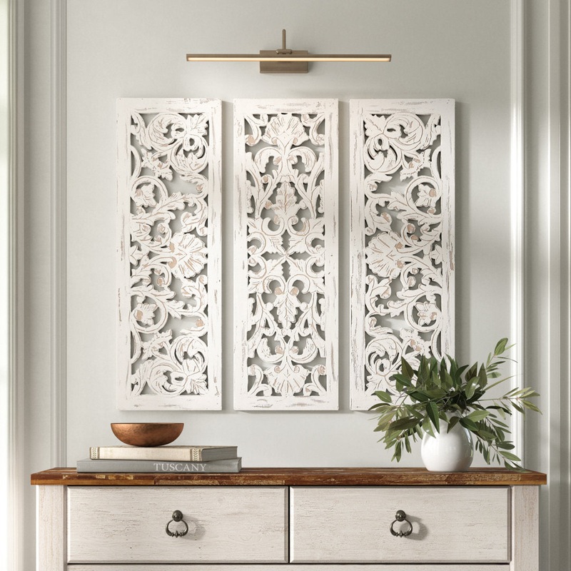 Wooden Handmade Intricately Carved Floral Home Wall Decor Kelly Clarkson Home