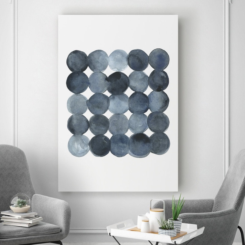 Blue Gray Density I – Painting on Canvas Mercury Row Size: 48″ H x 36″ W x 1.5″ D Format: Wrapped Canvas