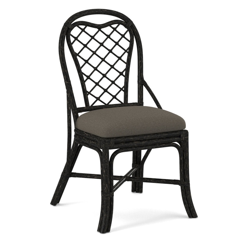 Trellis Back Side Dining Chair Braxton Culler Frame Color: Antique Black, Upholstery Color: Gray Sugar Performance; 0863-84
