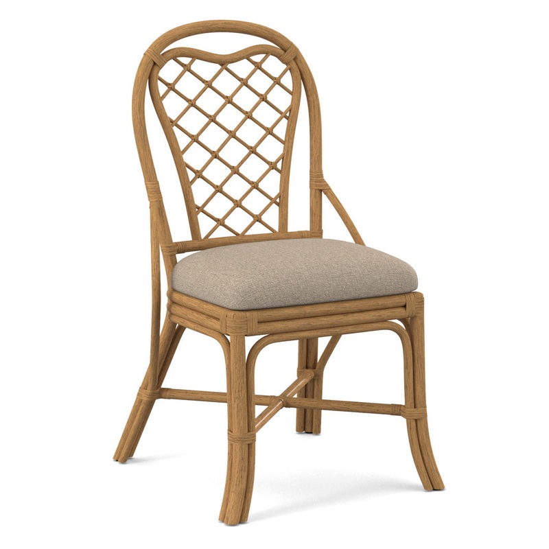 Trellis Back Side Dining Chair Braxton Culler Upholstery Color: Eggshell Crypton Performance; 0884-93, Frame Color: Honey