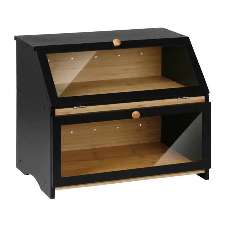 Bamboo Two-Layer Bread Box