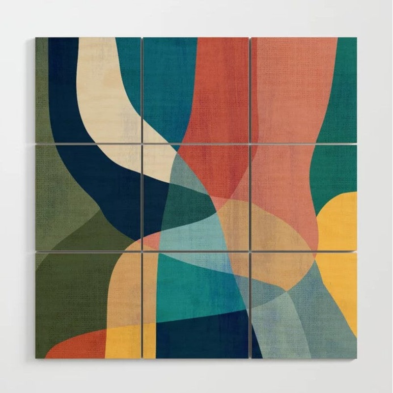Waterfall and forest Wood Wall Art No Frame 3’x3′
