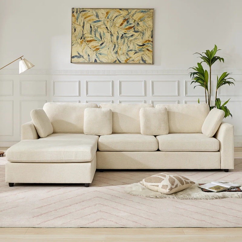 Wauseon 2 – Piece 108.7″ Upholstered L Shape Sofa with Convertible Chaise