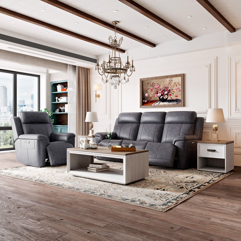 Amelia Power Reclining Console Sofa and Recliner