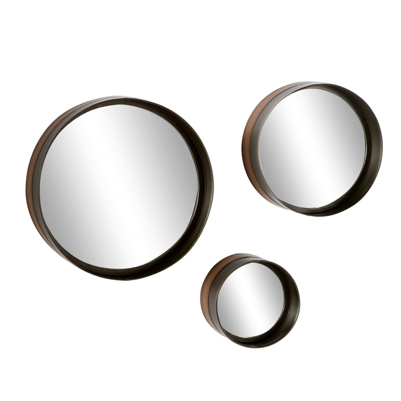 Barrel Set of 3 Wall Mirrors