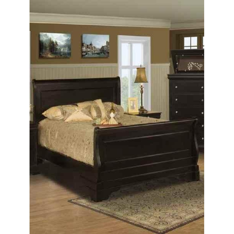 New Classic Belle Rose California King Sleigh Bed in Black Cherry