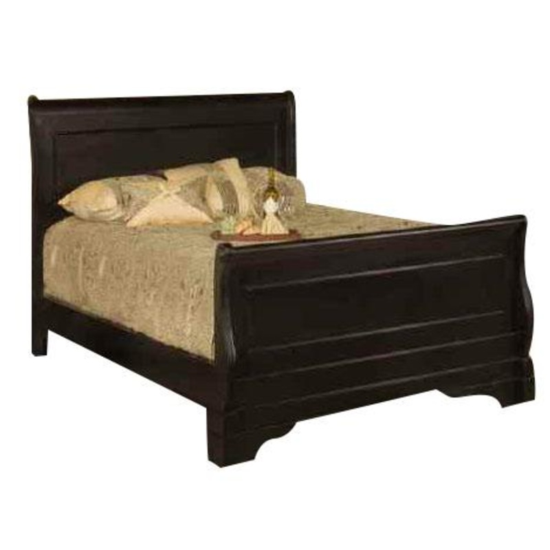 New Classic Belle Rose Queen Sleigh Bed in Black Cherry Finish