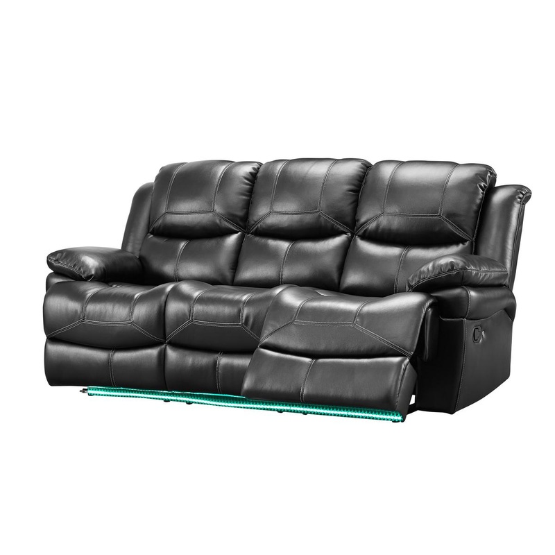 New Classic Flynn Power Sofa (Lights) in Premier Black