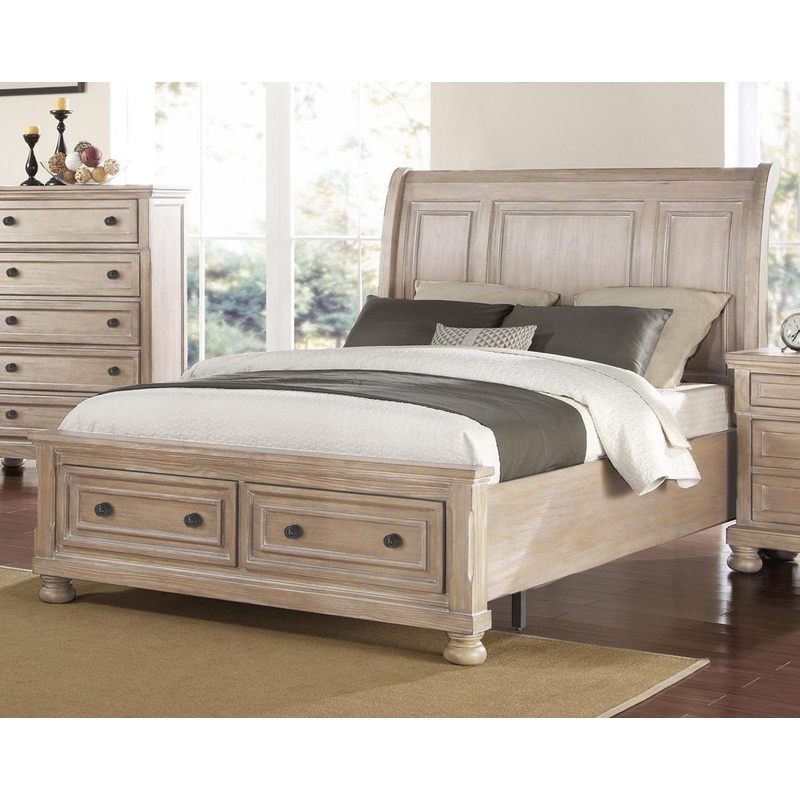 New Classic Furniture Allegra King Storage Bed in Pewter