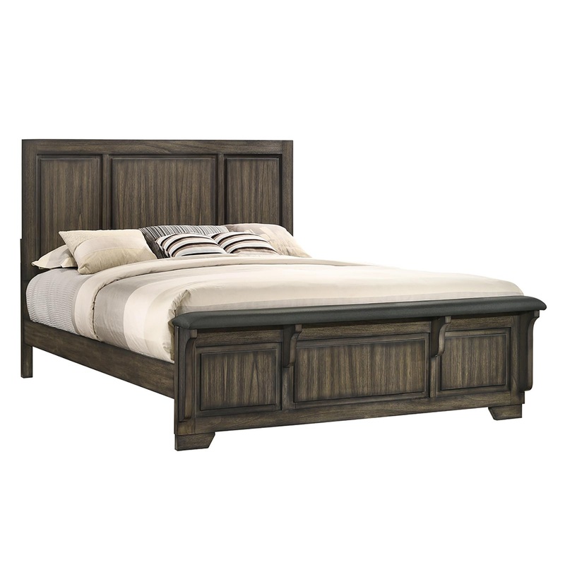New Classic Furniture Ashland California King Panel Bed in Rustic Brown