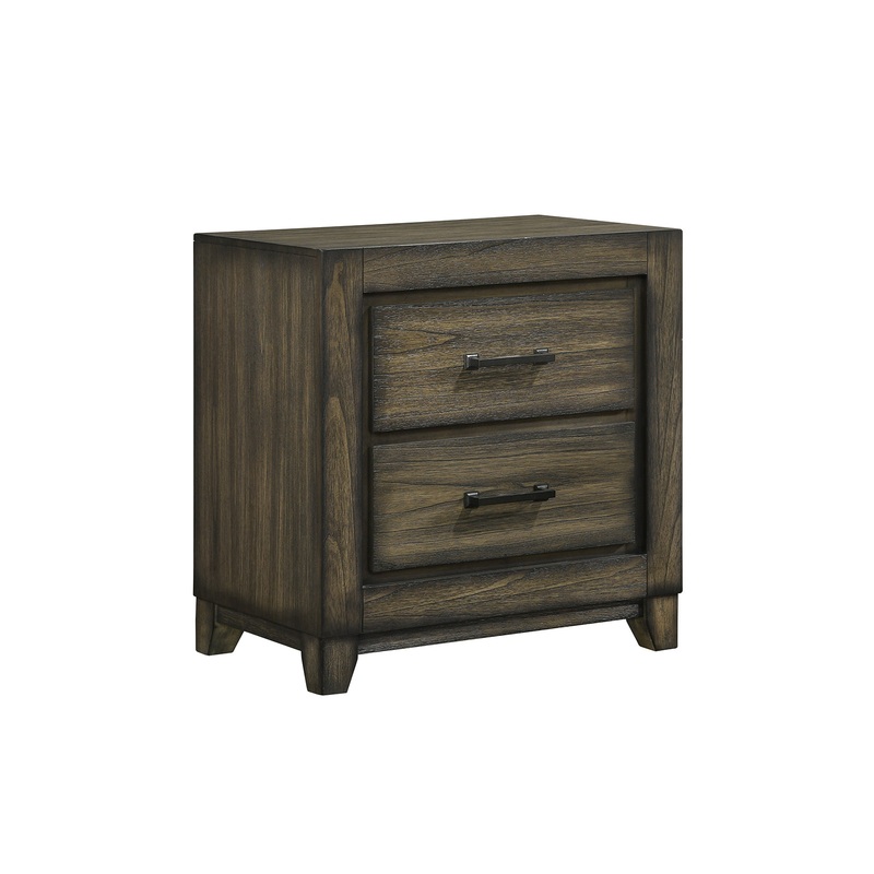 Ashland 2 Drawer Nightstand in Rustic Brown