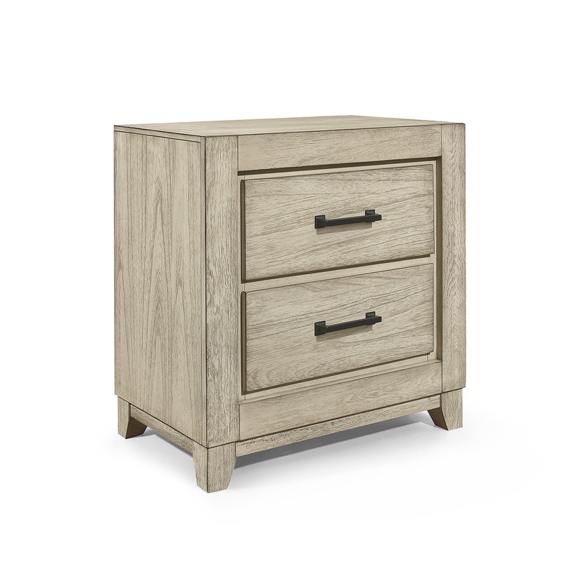 Ashland 2 Drawer Nightstand in Rustic White
