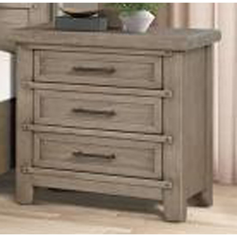Fairfax 3 Drawer Nightstand in Driftwood