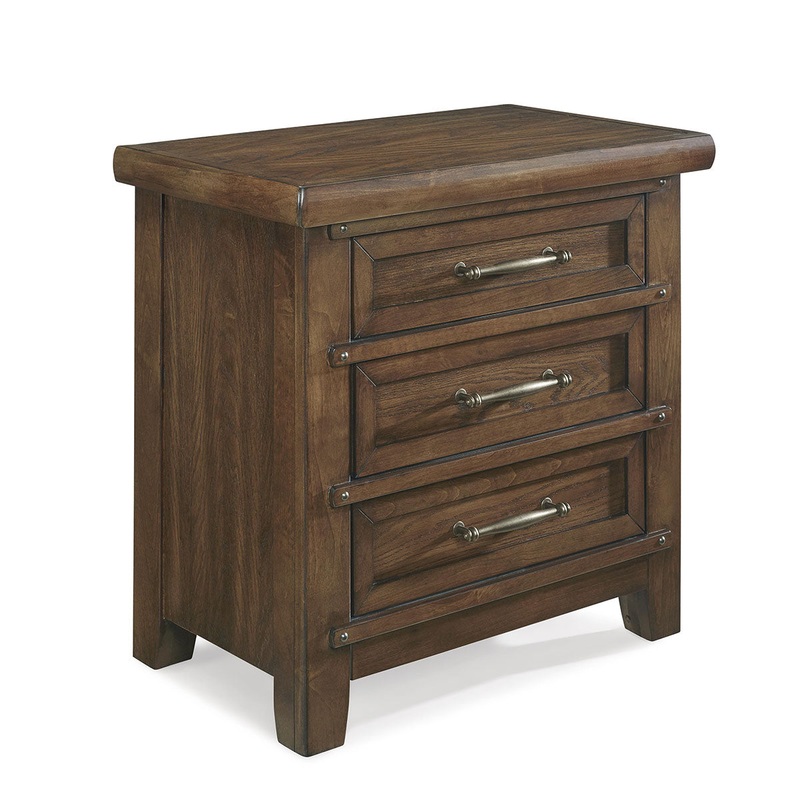 Fairfax 3 Drawer Nightstand in Medium Oak