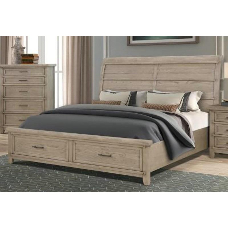 New Classic Furniture Fairfax California King Storage Bed in Driftwood