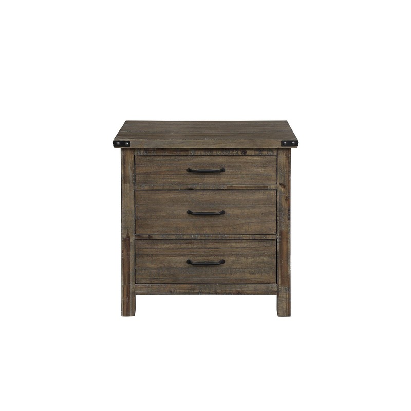 New Classic Furniture Galleon Nightstand in Weathered Walnut