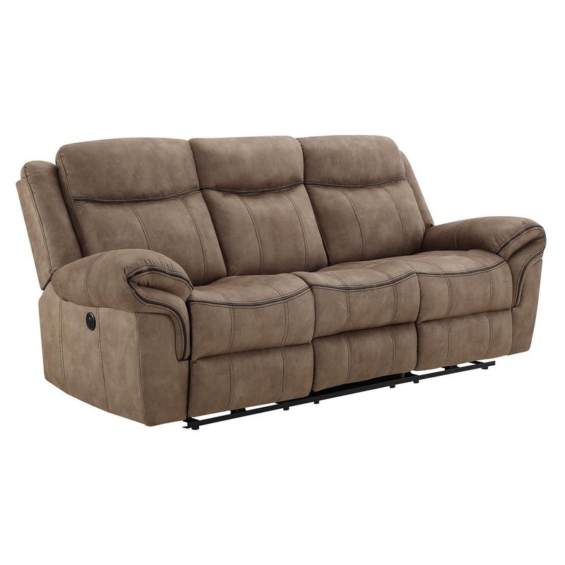New Classic Furniture Harley Sofa with Power Footrest in Light Brown