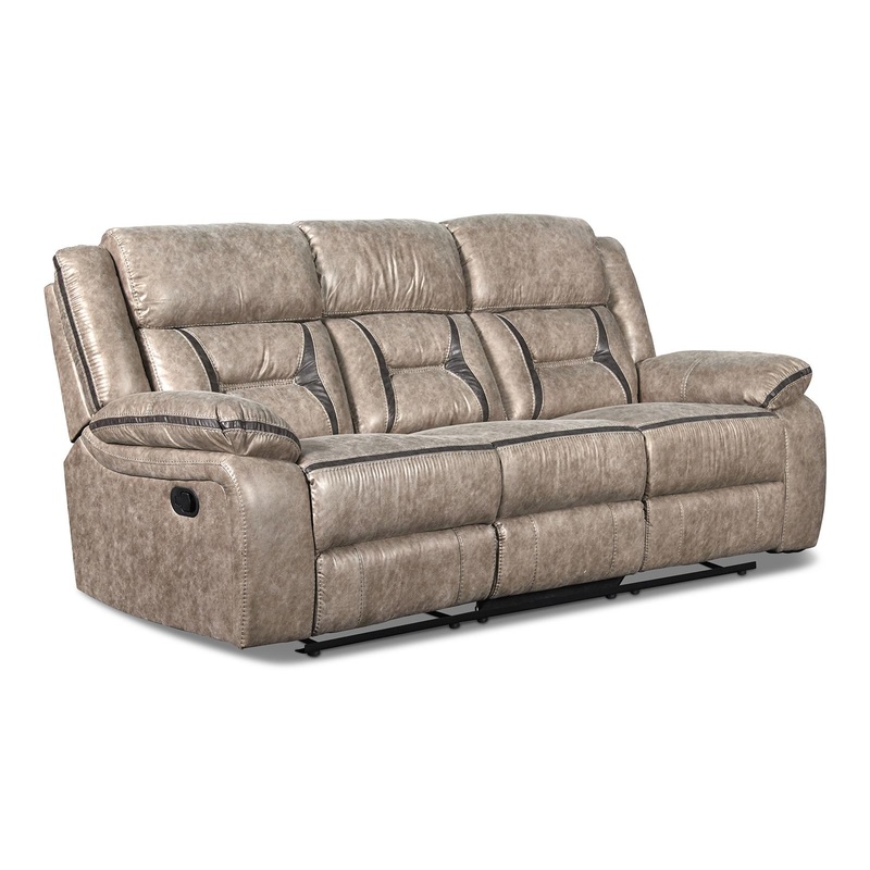 New Classic Furniture Roswell Dual Recliner Sofa in Pewter