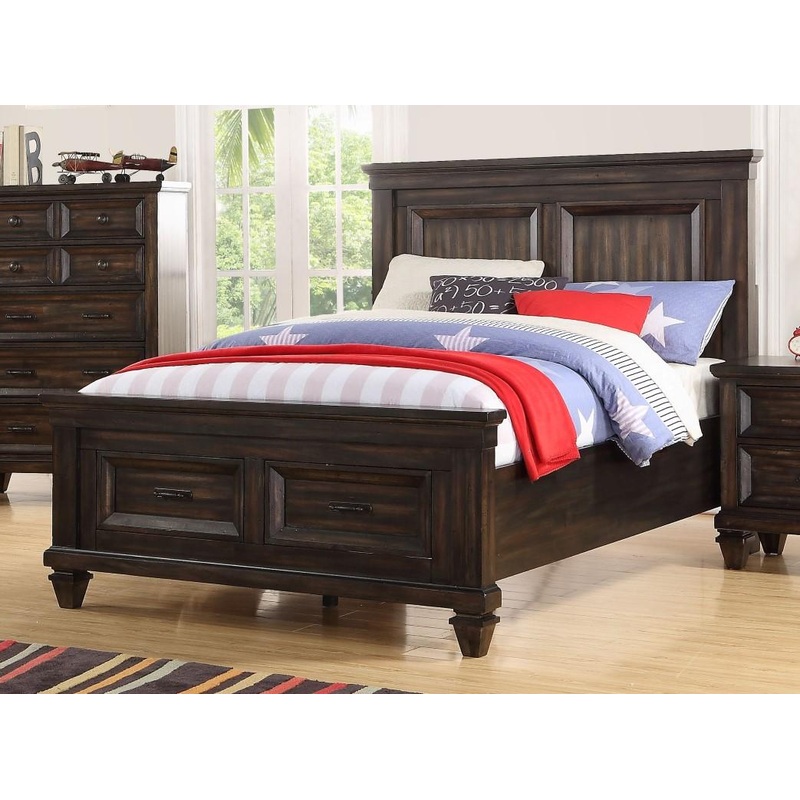 New Classic Furniture Sevilla Youth Full Panel Storage Bed in Walnut