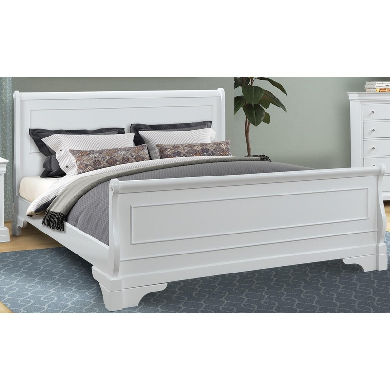 New Classic Furniture Versaille Full Sleigh Bed in White