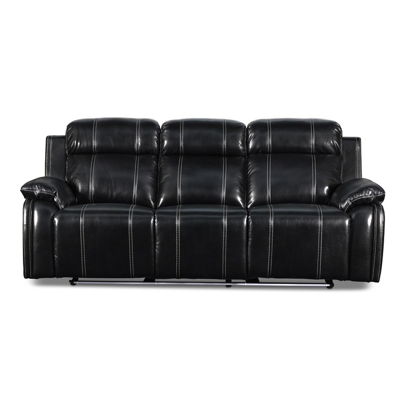 New Classic Fusion Dual Recliner Sofa in Black