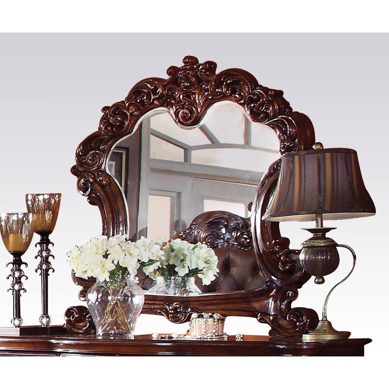 Acme Vendome Landscape Mirror with Intricate Details in Cherry 22004