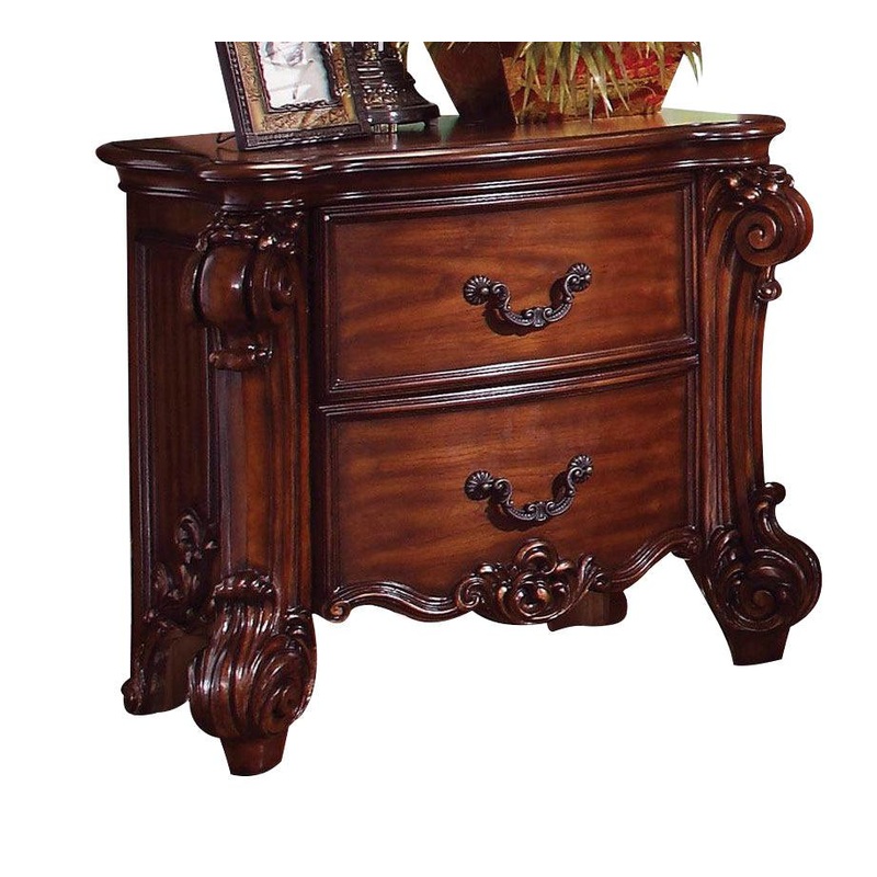 Acme Vendome Traditional Two Drawer Nightstand in Cherry 22003 CLOSEOUT