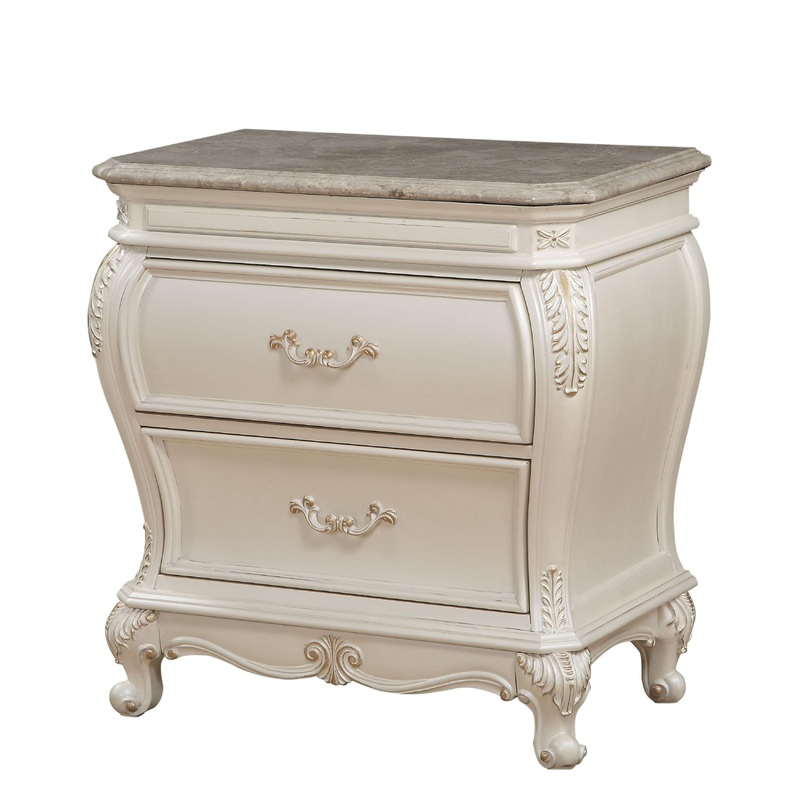Chantelle Pearl White Nightstand
