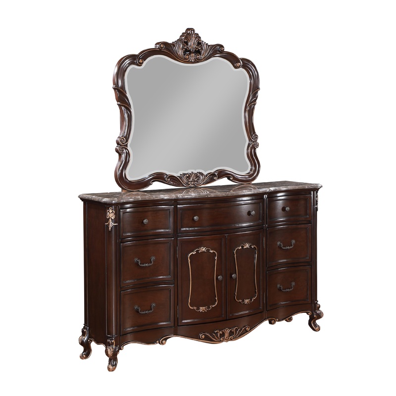 CONSTANTINE DRESSER/SERVER MIRROR-CHERRY