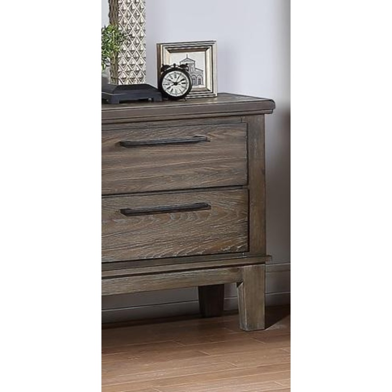 New Classic Furniture Cagney 2 Drawer Nightstand in Vintage Gray