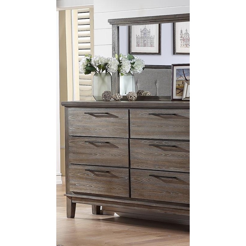 New Classic Furniture Cagney Mirror in Vintage Gray