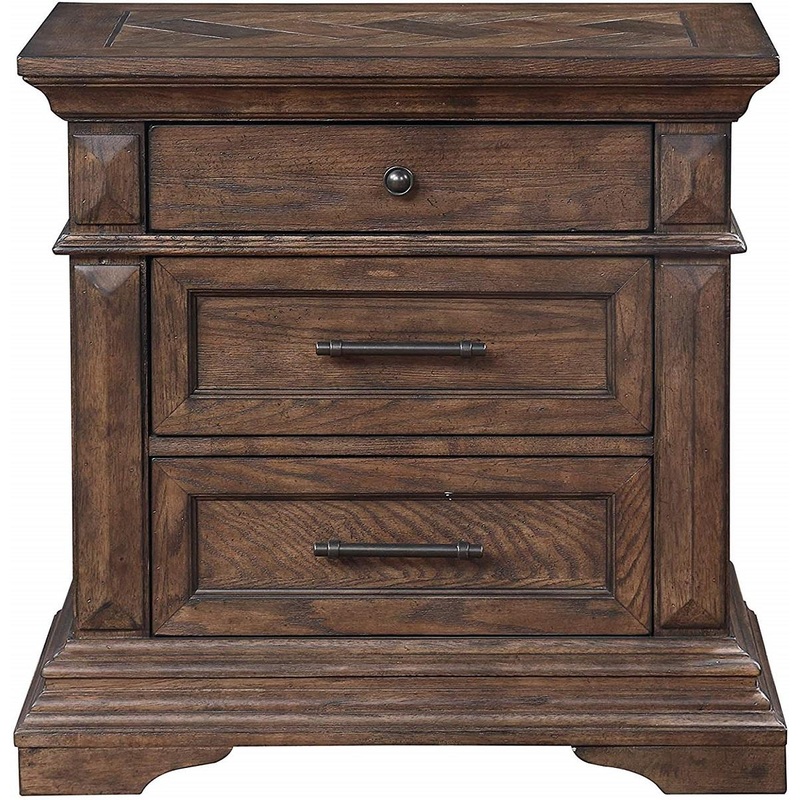 New Classic Furniture Mar Vista 3 Drawer Nightstand in Brushed Walnut