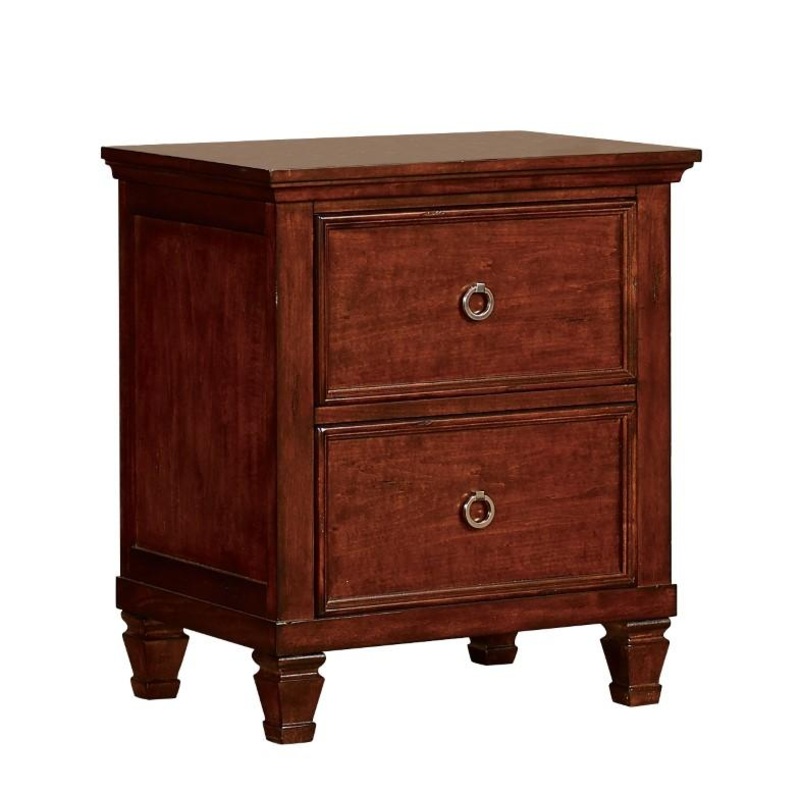 New Classic Furniture Tamarack Nightstand in Brown Cherry