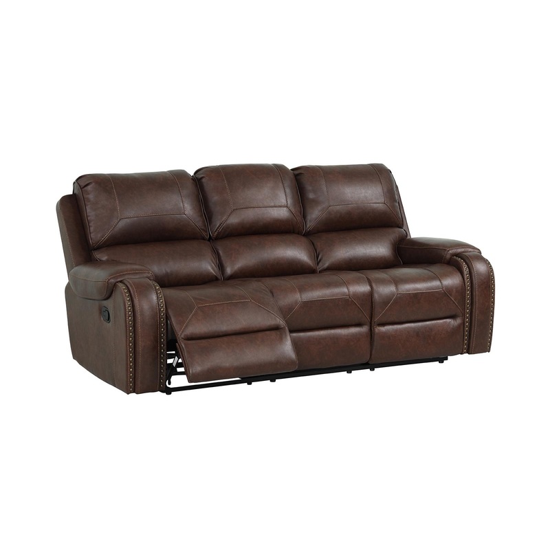 New Classic Furniture Taos Dual Recliner Sofa in Caramel