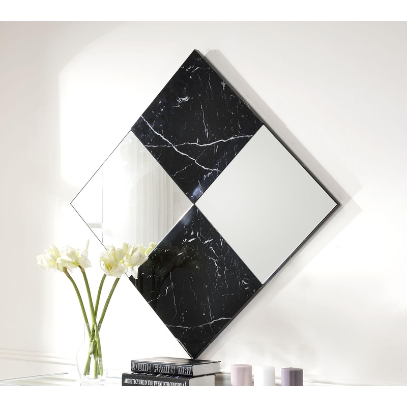 Angwin Mirrored & Faux Marble Accent Mirror (Wall)