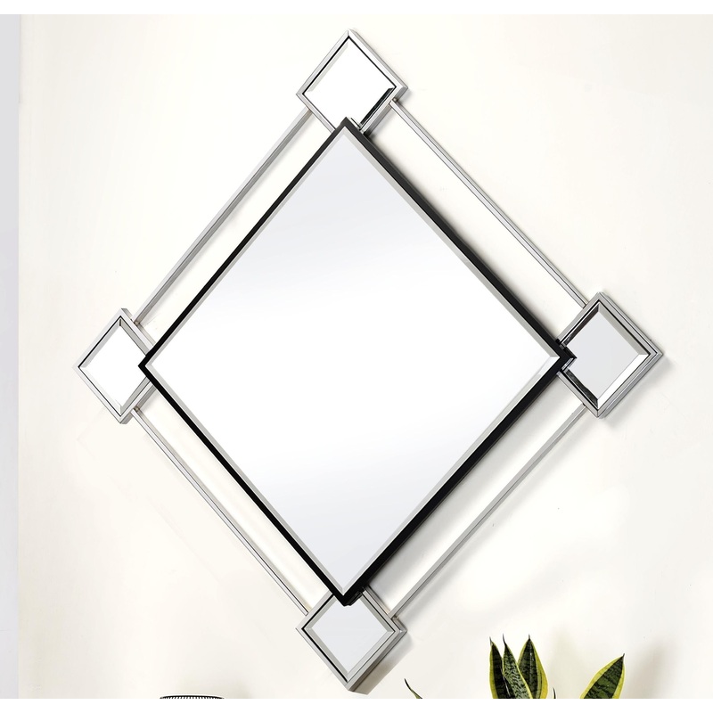 Asbury Mirrored & Chrome Accent Mirror (Wall)