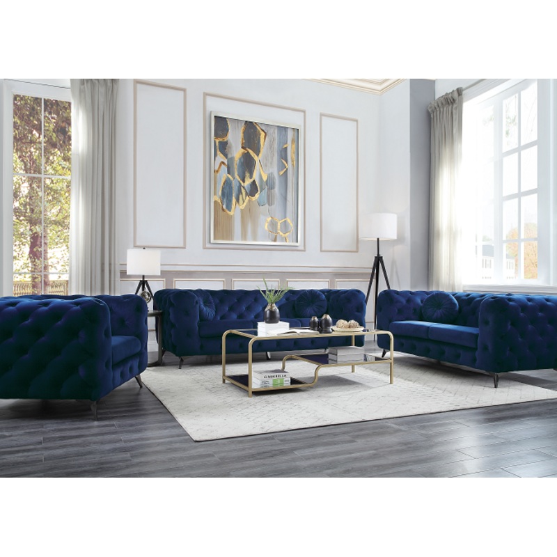 Atronia Blue Fabric Sofa