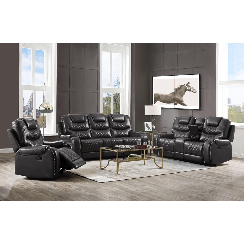 Braylon Magnetite PU Sofa (Motion)