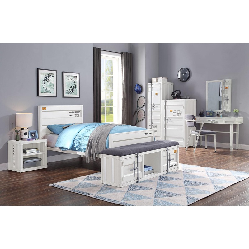Cargo White Twin Bed