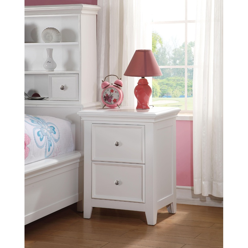 Lacey White Nightstand (2 DRAWERS)