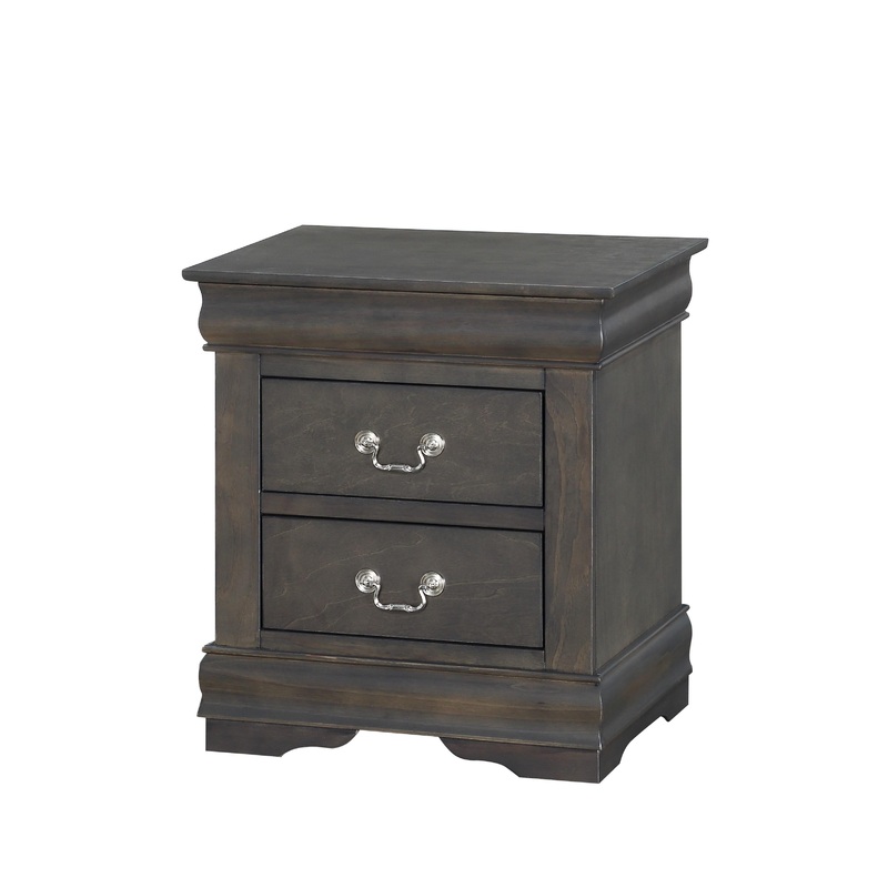 Louis Philippe Dark Gray Nightstand