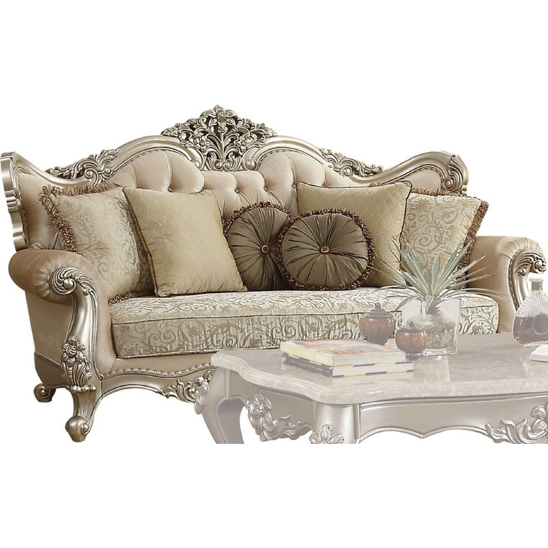 Acme Furniture Bently Sofa with 7 Pillows in Champagne 50660