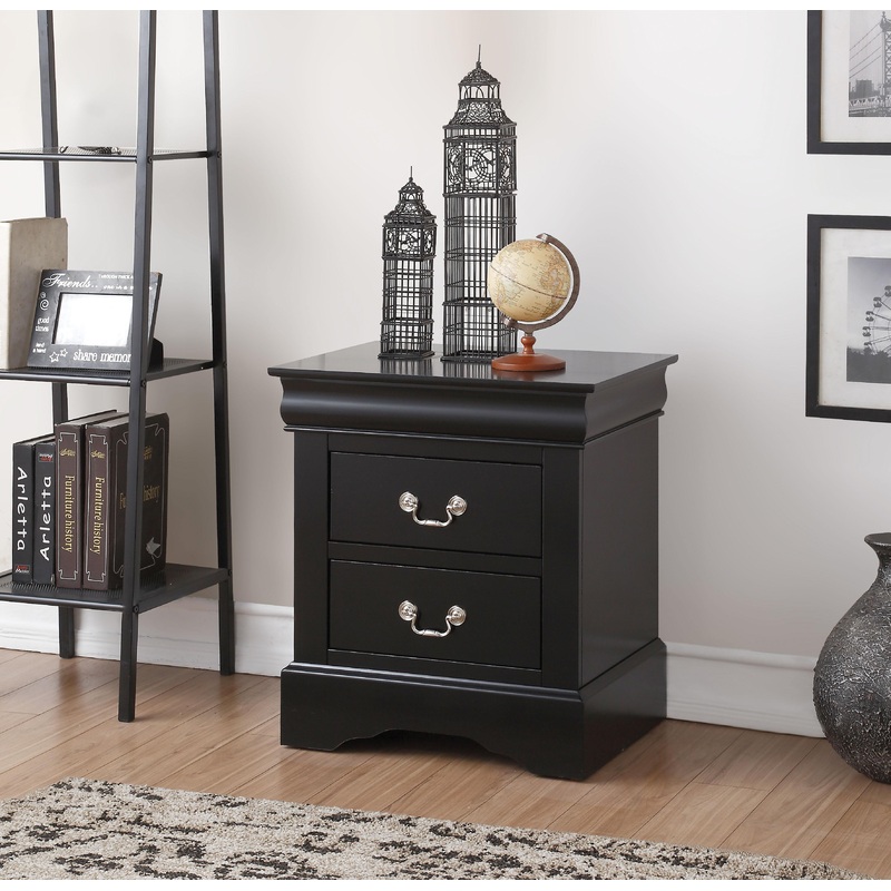 Louis Philippe III Black Nightstand