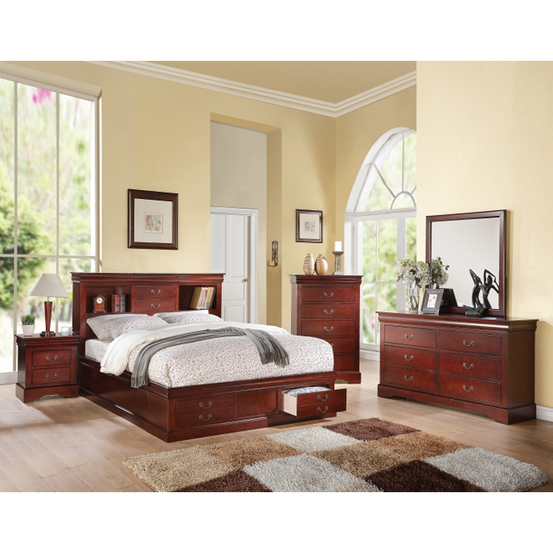 Louis Philippe III Cherry Queen Bed
