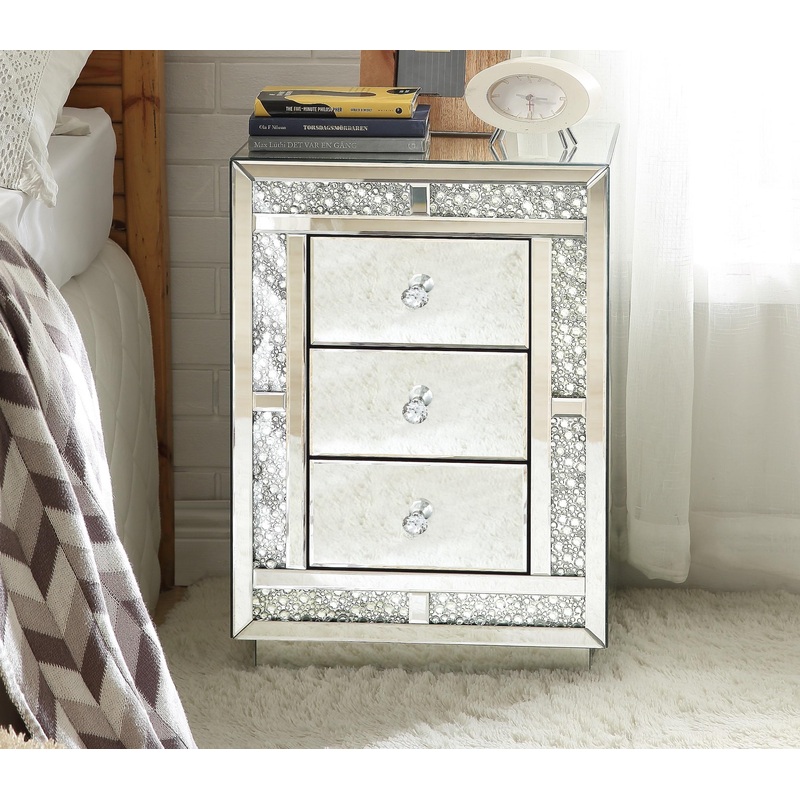 Mallika Mirrored & Faux Crystals Accent Table