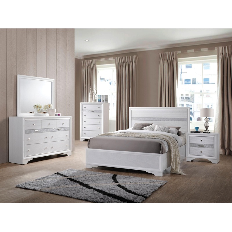 Naima White Twin Bed