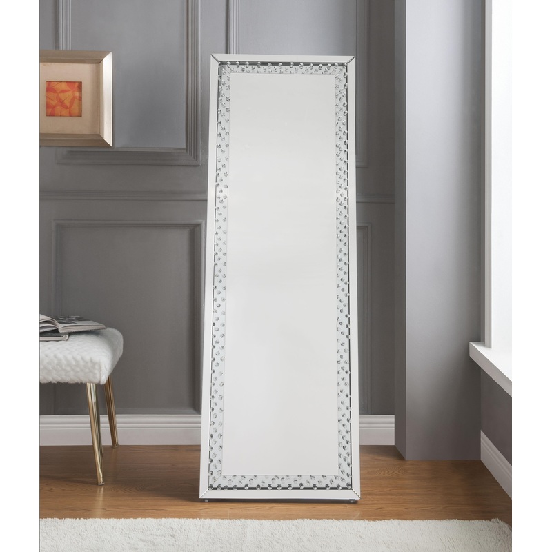 Nysa Mirrored & Faux Crystals Accent Mirror (Floor)