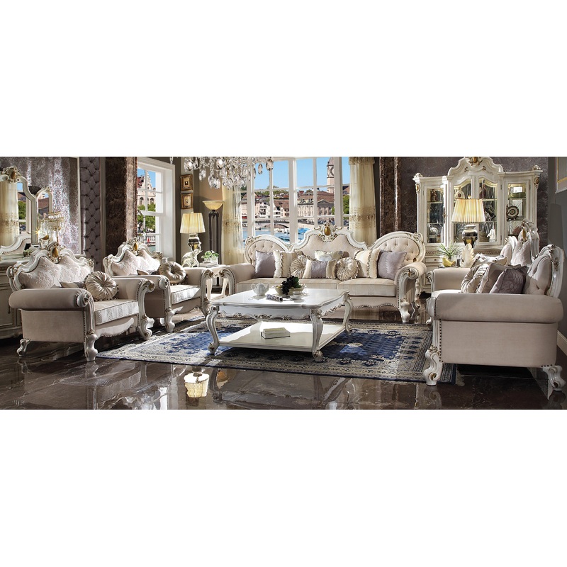 Picardy Fabric & Antique Pearl Oversized Sofa